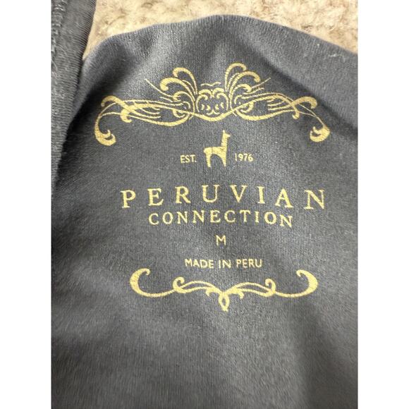 Peruvian Connection Sz M Pima Cotton Stretch Minimalist Tunic Top Gray Blue - Picture 5 of 7